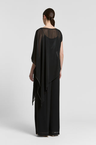Wet-effect georgette shirt