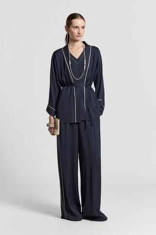 Camicia in satin di viscosa