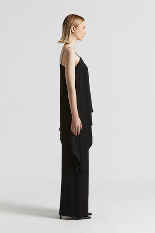 Asymmetrical viscose one-shoulder top