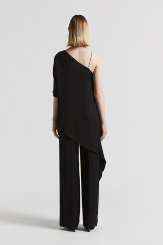 Asymmetrical viscose one-shoulder top