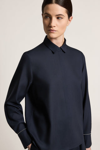 Camicia in tela tropical di lana