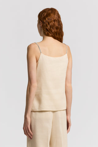 Silk linen canvas top