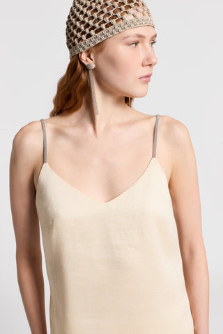 Silk linen canvas top