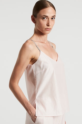 Cotton and silk organza top