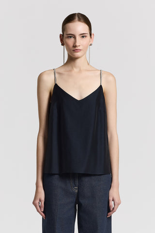 Silk linen canvas top