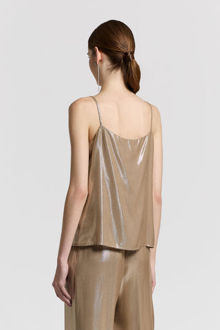 Viscose lamé twill top