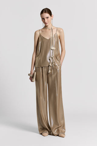 Viscose lamé twill top