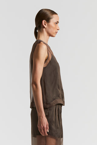 Organza top with slip