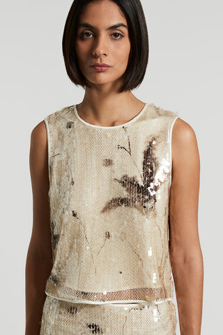 Sequinned Lurex net top