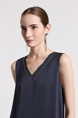 Top in satin di viscosa