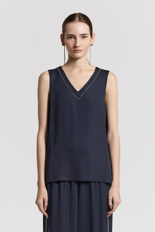 Top in satin di viscosa