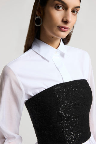 Micro-sequinned wool top
