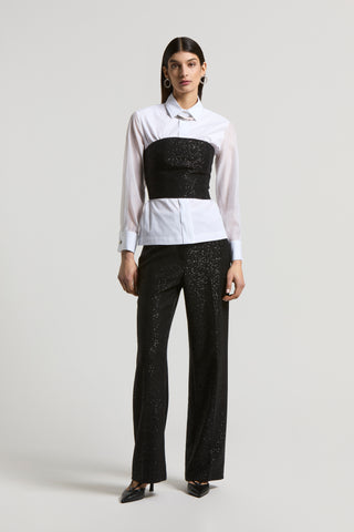 Micro-sequinned wool top