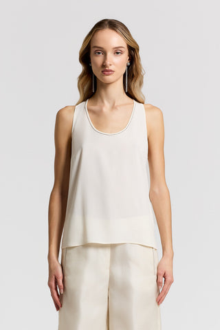 Top in seta crepe de chine