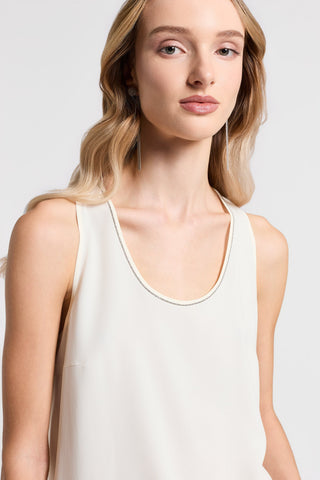 Top in seta crepe de chine