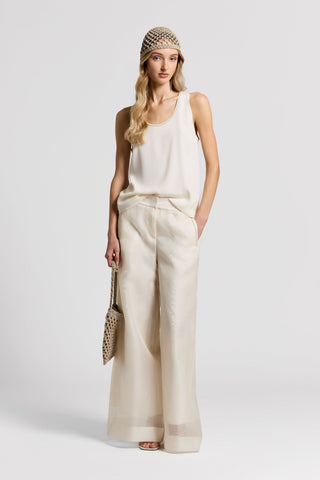 Top in seta crepe de chine