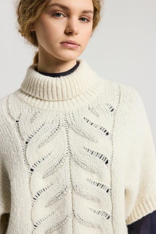 Wool and blown yarn alpaca jumper