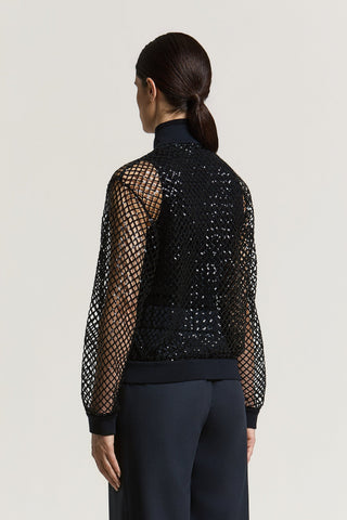 Bomber in rete di paillettes