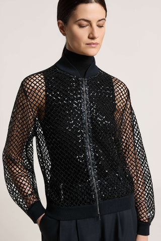 Bomber in rete di paillettes