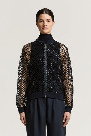 Bomber in rete di paillettes