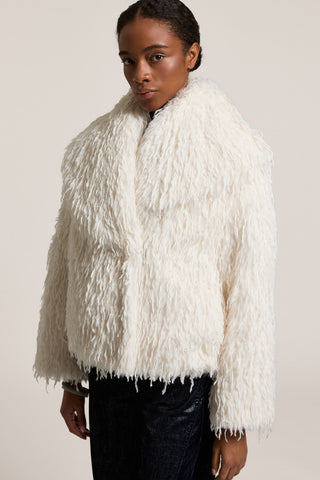 Cappotto doppiopetto in eco-pelliccia 4 / 5
