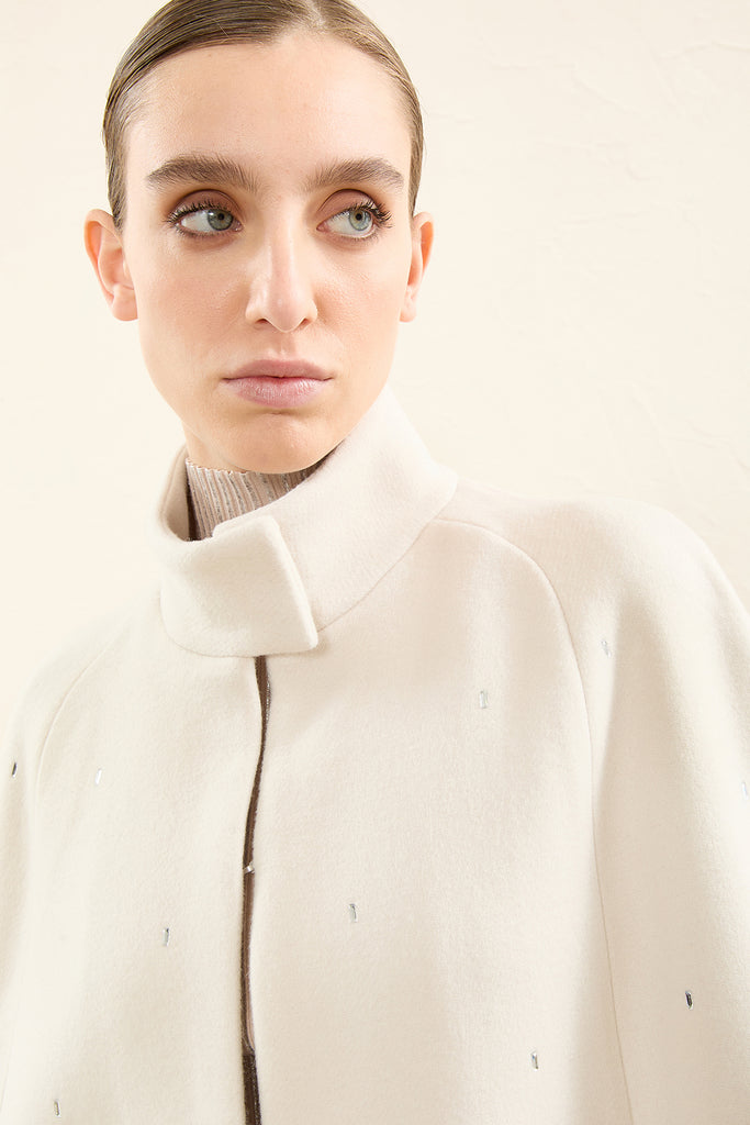 Pure new wool and cashmere cape  