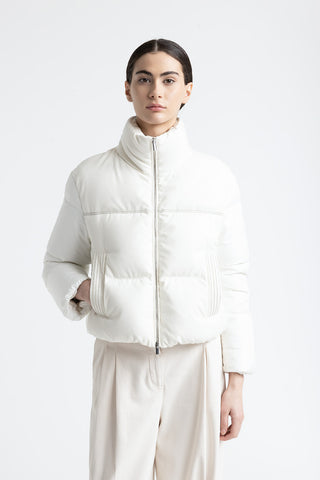 Short goose down jacket in viscose  