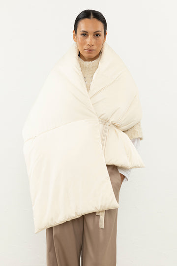 Duchesse satin padded cape  