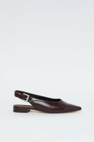 Sling-back in vera pelle