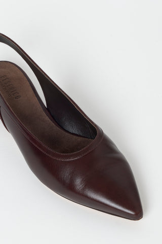 Sling-back in vera pelle