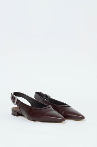 Sling-back in vera pelle