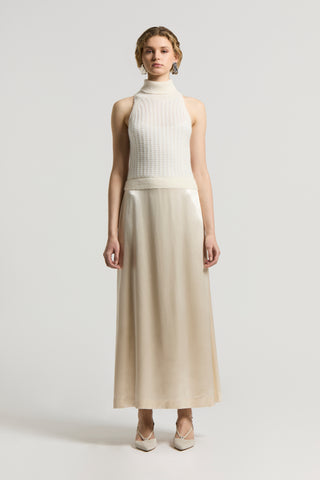 Sequinned alpaca and satin dress