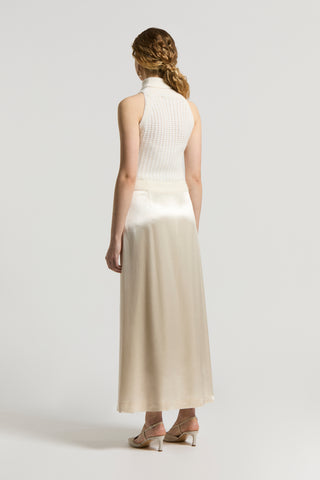 Sequinned alpaca and satin dress