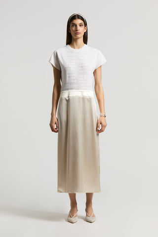 Cashmere, silk, wool and satin dress