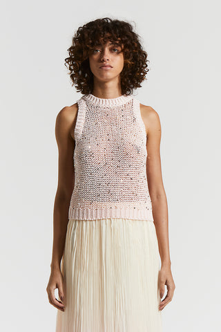 Tricot top with maxi sequins