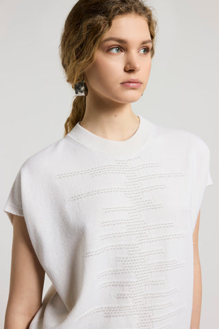 Cashmere, silk and wool yarn jumper
