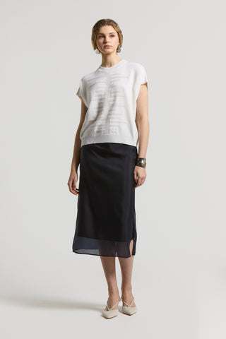 Cashmere, silk and wool yarn jumper