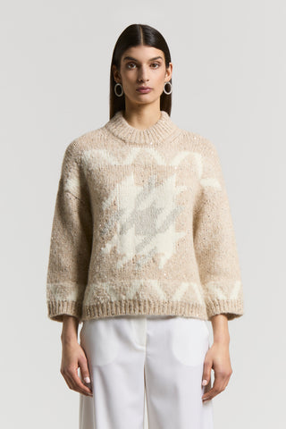 Alpaca yarn jumper with sequins