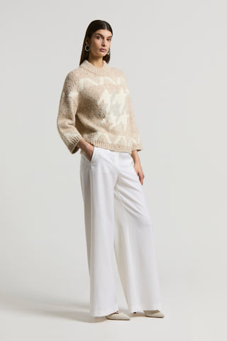 Alpaca yarn jumper with sequins