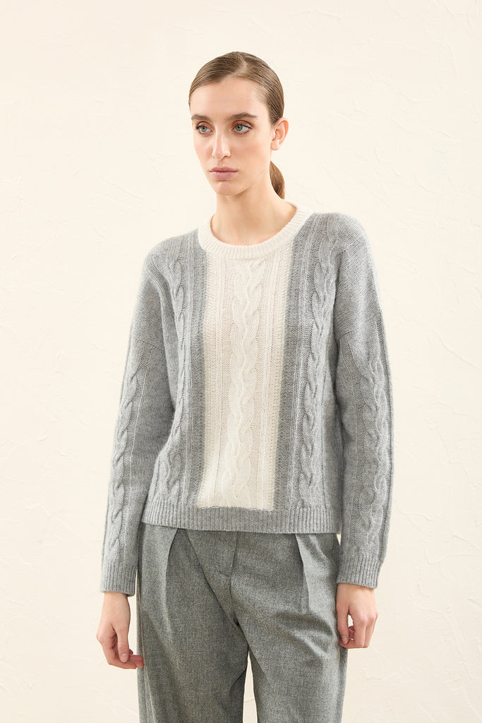 Wool, silk, cashmere and alpaca wool sweater  