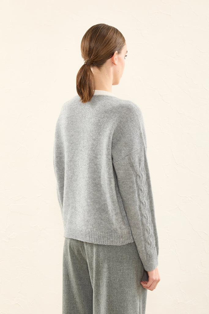 Wool, silk, cashmere and alpaca wool sweater  