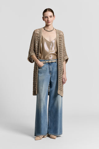 Denim blu délavé a gamba larga