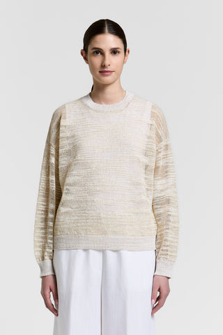 Maglia girocollo in lino lurex