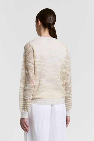 Maglia girocollo in lino lurex