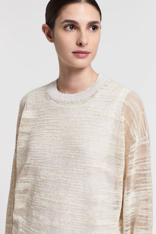 Maglia girocollo in lino lurex