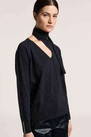 Maglia in lana, viscosa e lamé