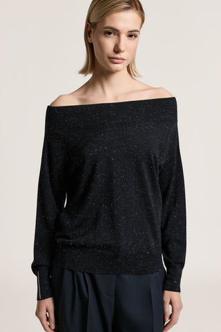 Maglia in lana, viscosa e lamé