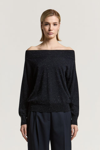 Maglia in lana, viscosa e lamé