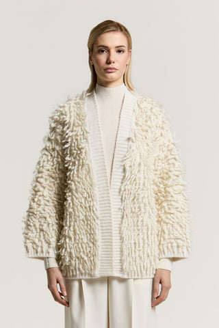 Cardigan in lana, alpaca, seta e cashmere