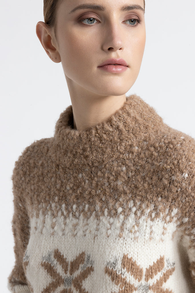 Alpaca, wool and sequin sweater  